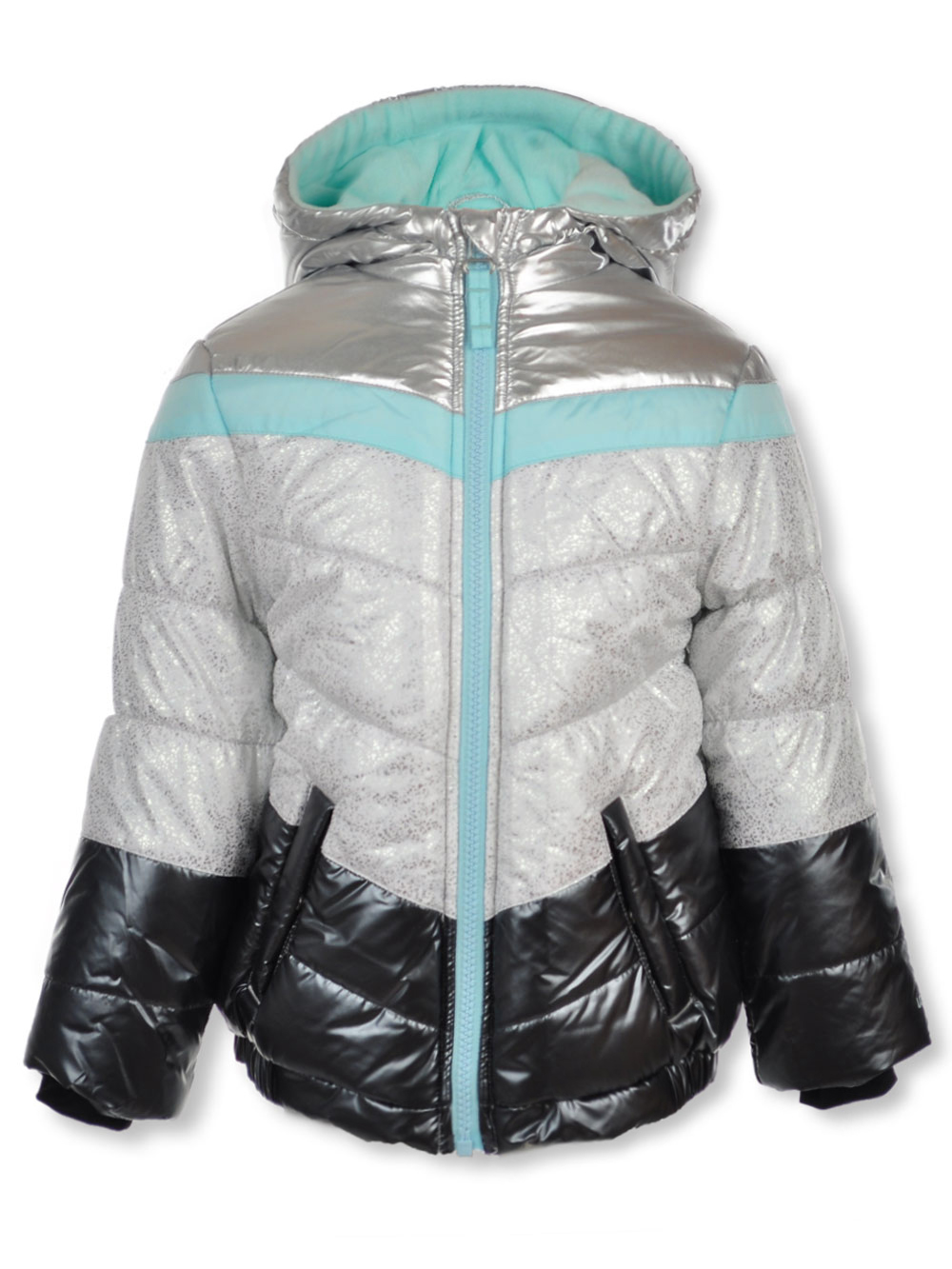 GIRLS’ BLOCKED METALLIC CHEVRON INSULATED JACKET
